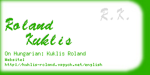 roland kuklis business card